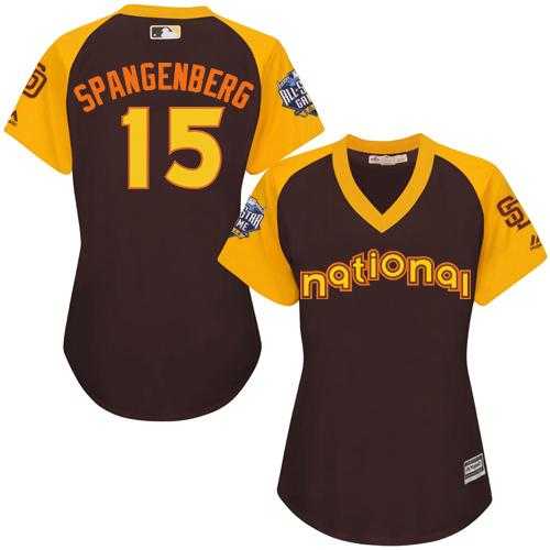 Women's San Diego Padres #15 Cory Spangenberg Brown 2016 All-Star National League Stitched Baseball Jersey