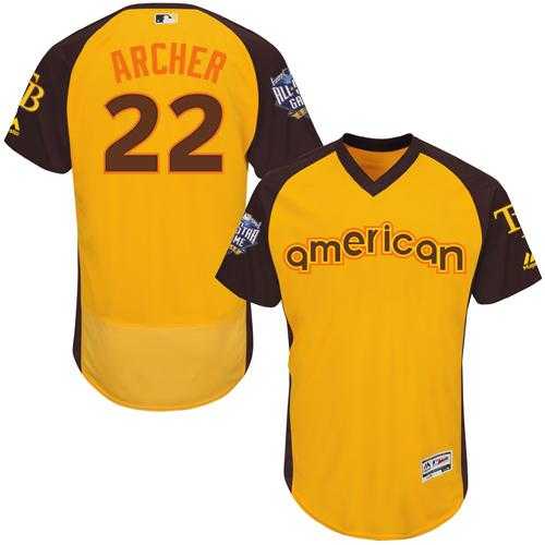 Tampa Bay Rays #22 Chris Archer Gold Flexbase Authentic Collection 2016 All-Star American League Stitched Baseball Jersey