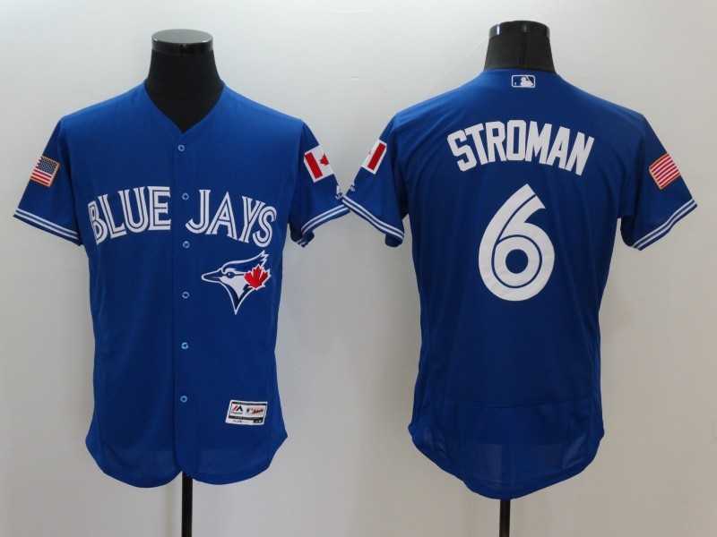 Men's Toronto Blue Jays #6 Marcus Stroman Royal Blue Stitched 2016 Fashion Stars & Stripes Flex Base Baseball Jersey