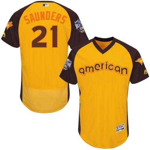 Toronto Blue Jays #21 Michael Saunders Gold Flexbase Authentic Collection 2016 All-Star American League Stitched Baseball Jersey