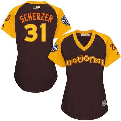 Women's Washington Nationals #31 Max Scherzer Brown 2016 All-Star National League Stitched Baseball Jersey