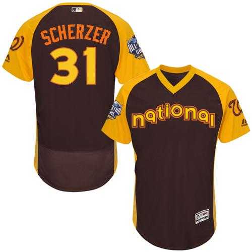 Washington Nationals #31 Max Scherzer Brown Flexbase Authentic Collection 2016 All-Star National League Stitched Baseball Jersey