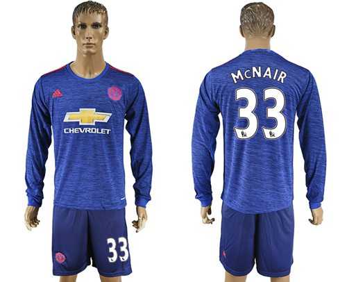 Manchester United #33 McNAIR Away Long Sleeves Soccer Club Jersey