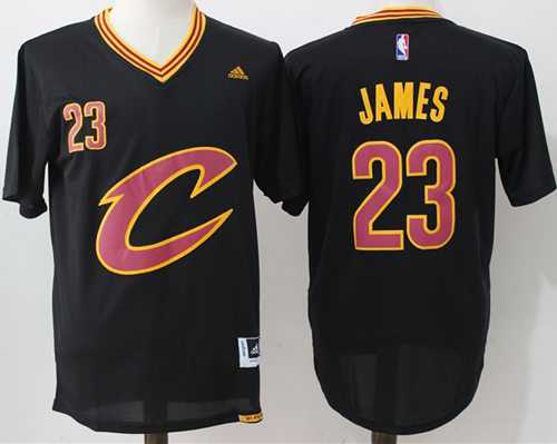 Cleveland Cavaliers #23 LeBron James Black Short Sleeve C Stitched NBA Jersey