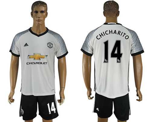 Manchester United #14 Chicharito White Soccer Club Jersey