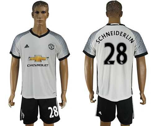 Manchester United #28 Schneiderlin White Soccer Club Jersey