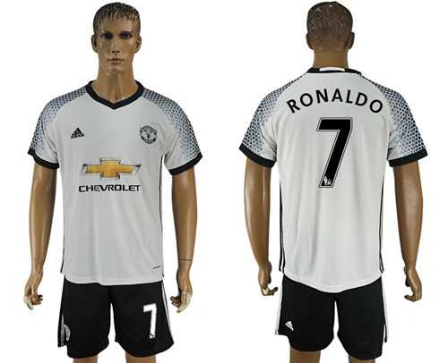 Manchester United #7 Ronaldo White Soccer Club Jersey