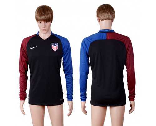 USA Blank Away Long Sleeves Soccer Country Jersey