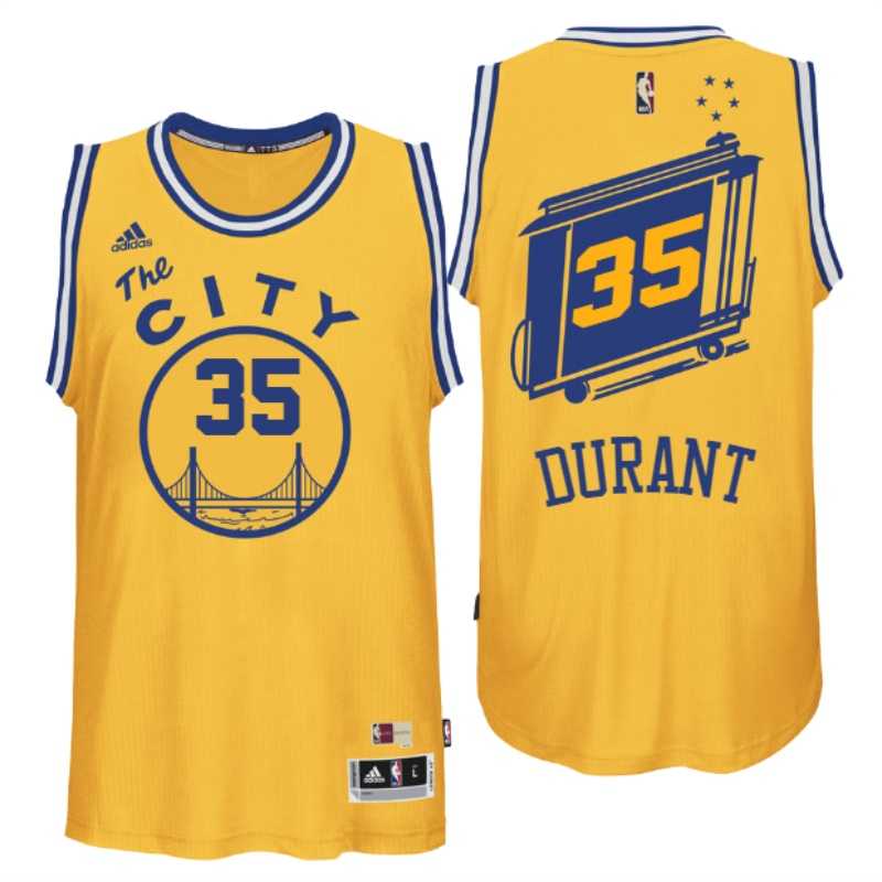 Golden State Warriors #35 Kevin Durant Hardwood Classics Swingman Gold Jersey Golden State Warriors #35 Kevin Durant Hardwood Classics Swingman Gold Jersey