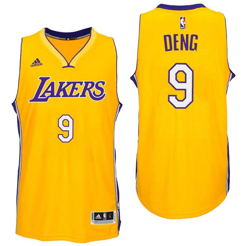 Los Angeles Lakers #9 Luol Deng Home Gold New Swingman Jersey