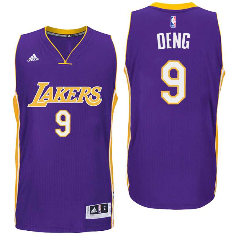Los Angeles Lakers #9 Luol Deng Road Purple New Swingman Jersey