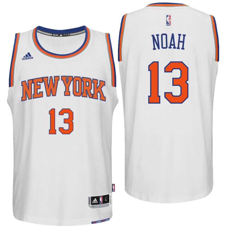 New York Knicks #13 Joakim Noah Home White New Swingman Jersey