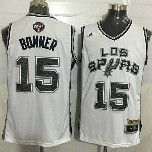 San Antonio Spurs #15 Matt Bonner White Latin Nights Stitched NBA Jersey