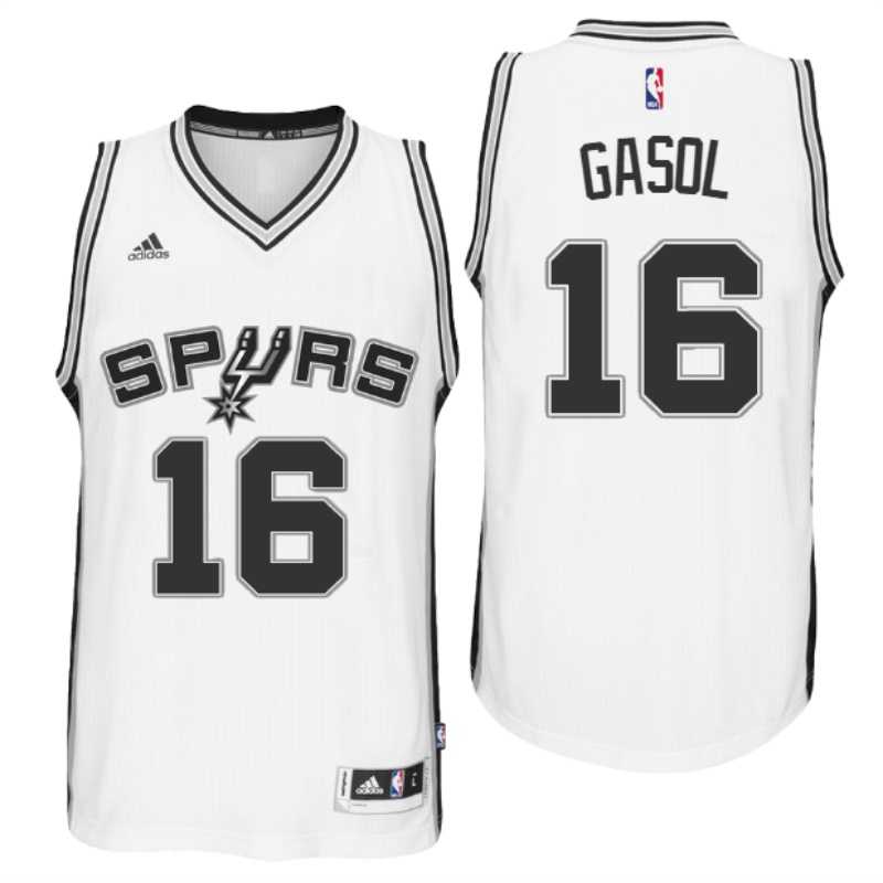 San Antonio Spurs #16 Pau Gasol New Swingman Home White Jersey