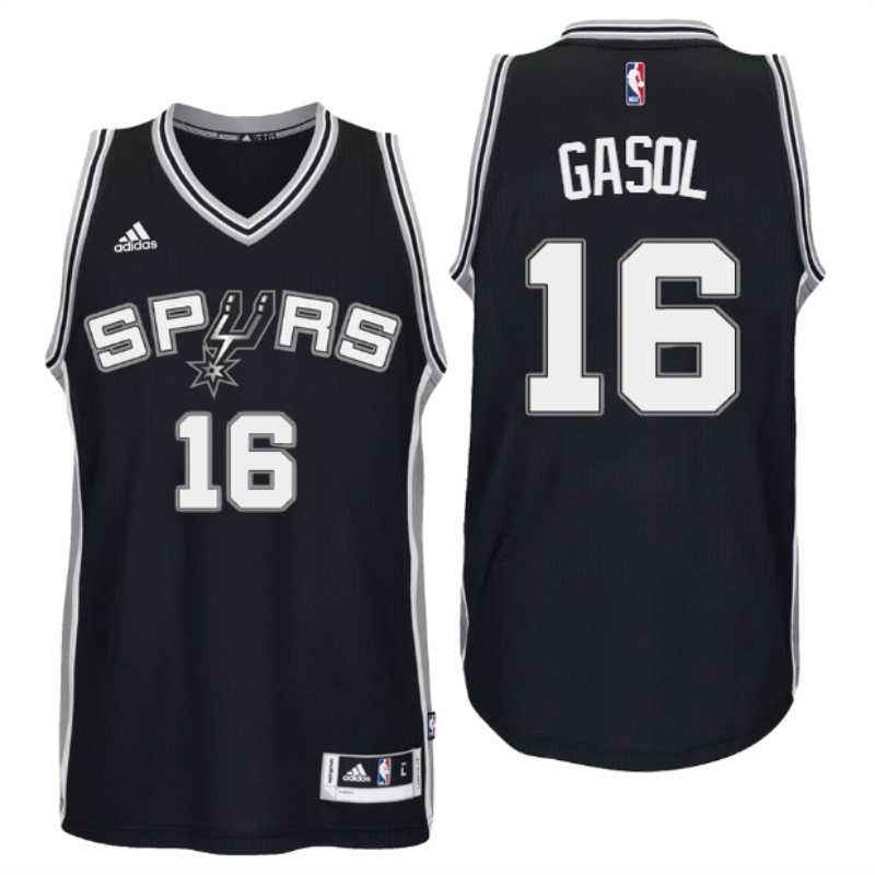 San Antonio Spurs #16 Pau Gasol New Swingman Road Black Jersey