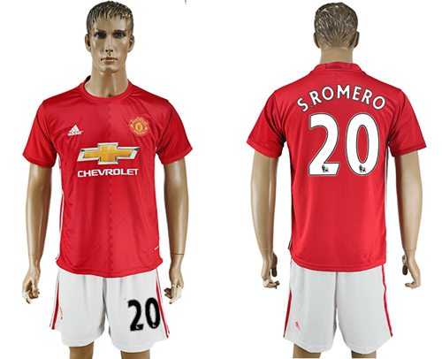 Manchester United #20 S.Romero Red Home Soccer Club Jersey