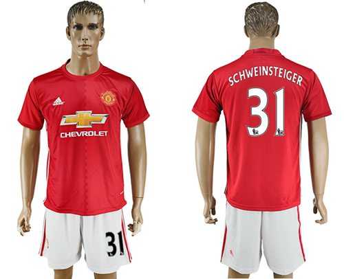 Manchester United #31 Schweinsteiger Red Home Soccer Club Jersey
