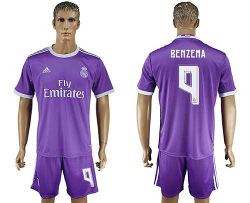 Real Madrid #9 Benzema Away Soccer Club Jersey