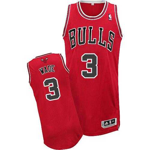 Chicago Bulls #3 Dwyane Wade Red Stitched NBA Jersey
