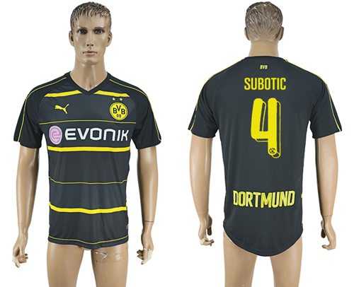 Dortmund #4 Subotic Away Soccer Club Jersey