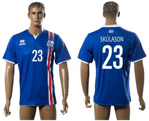 Iceland #23 Skulason Home Soccer Country Jersey