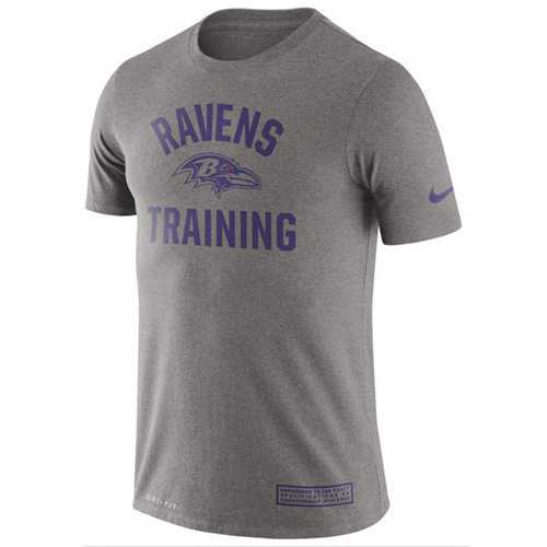 Men's Baltimore Ravens Nike Heathered Gray Training Performance T-Shirt
