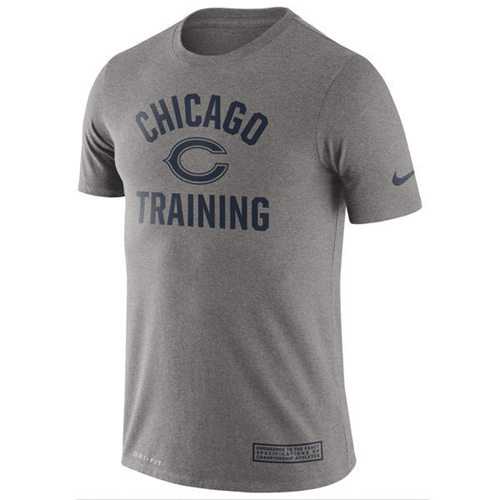 Men's Chicago Bears Nike Heathered Gray Training Performance T-Shirt