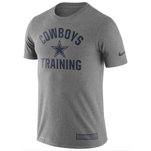 Men's Dallas Cowboys Nike Heathered Gray Training Performance T-Shirt