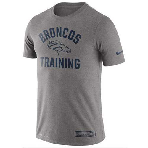 Men's Denver Broncos Nike Heathered Gray Training Performance T-Shirt