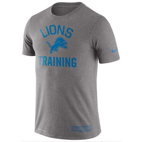 Men's Detroit Lions Nike Heathered Gray Training Performance T-Shirt