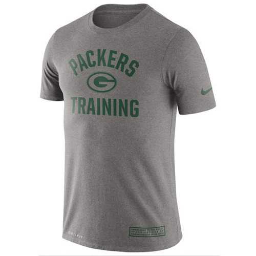 Men's Green Bay Packers Nike Heathered Gray Training Performance T-Shirt