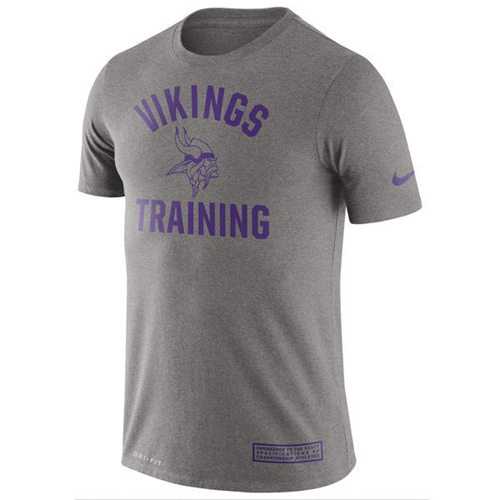 Men's Minnesota Vikings Nike Heathered Gray Training Performance T-Shirt