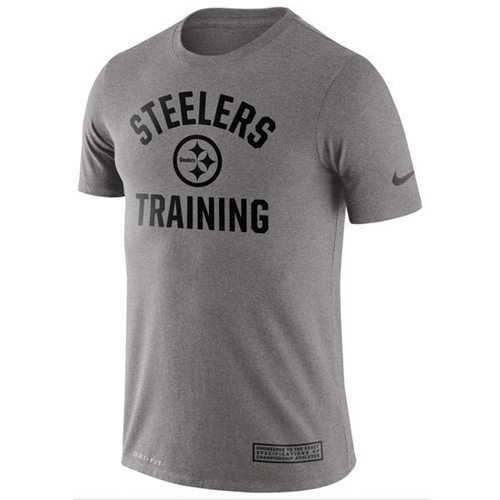 Men's Pittsburgh Steelers Nike Heathered Gray Training Performance T-Shirt
