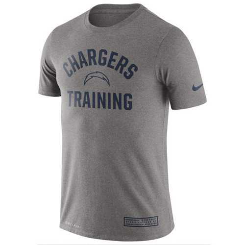 Men's San Diego Chargers Nike Heathered Gray Training Performance T-Shirt