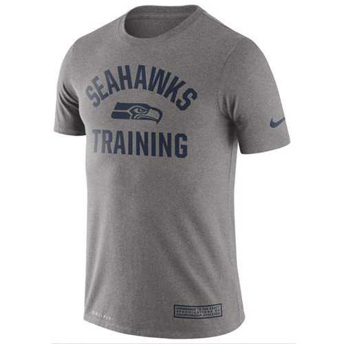 Men's Seattle Seahawks Nike Heathered Gray Training Performance T-Shirt