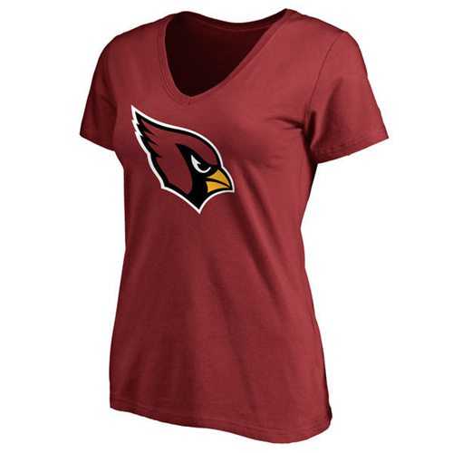 Women's Arizona Cardinals Pro Line Primary Team Logo Slim Fit T-Shirt Red