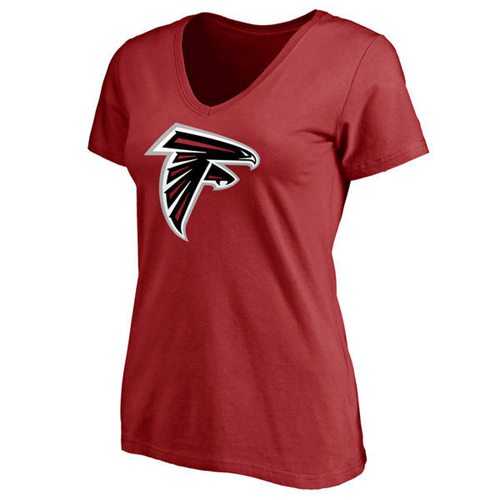Women's Atlanta Falcons Pro Line Primary Team Logo Slim Fit T-Shirt Red