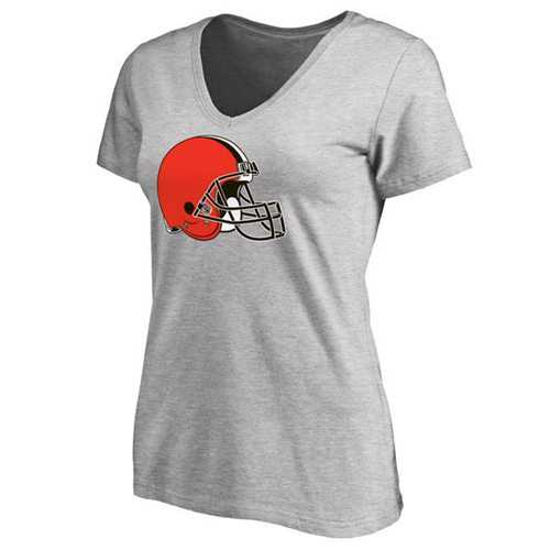 Women's Cleveland Browns Pro Line Primary Team Logo Slim Fit T-Shirt Grey