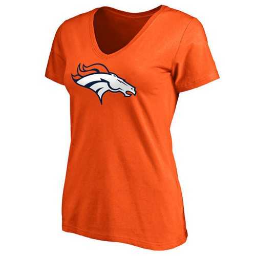 Women's Denver Broncos Pro Line Primary Team Logo Slim Fit T-Shirt Orange