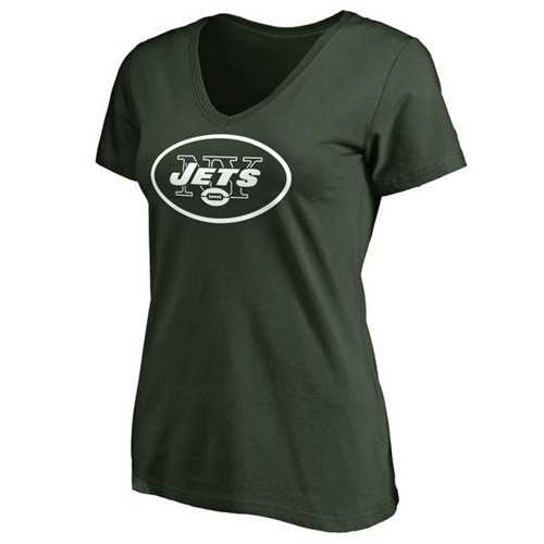 Women's New York Jets Pro Line Primary Team Logo Slim Fit T-Shirt Green