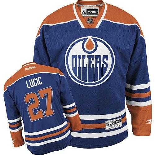 Edmonton Oilers #27 Milan Lucic Light Blue Home Stitched NHL Jersey