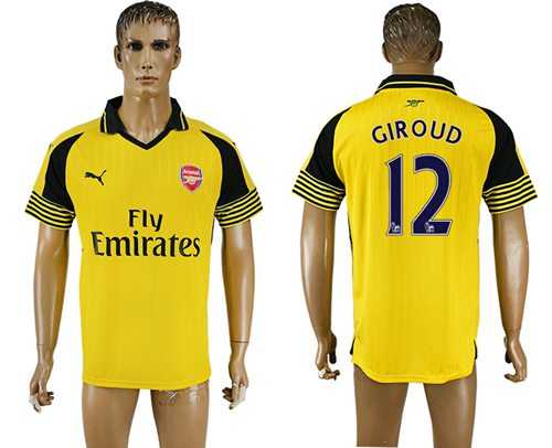 Arsenal #12 Giroud Away Soccer Club Jersey