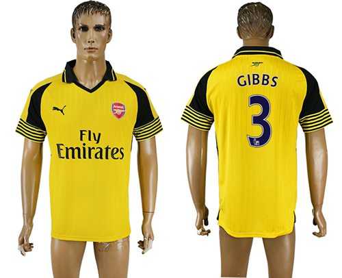 Arsenal #3 Gibbs Away Soccer Club Jersey