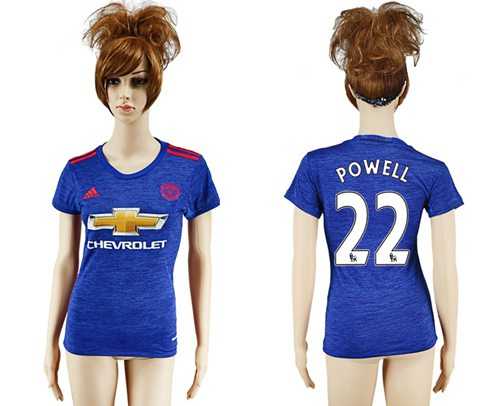Women's Manchester United #22 Powell Away Soccer Club Jersey