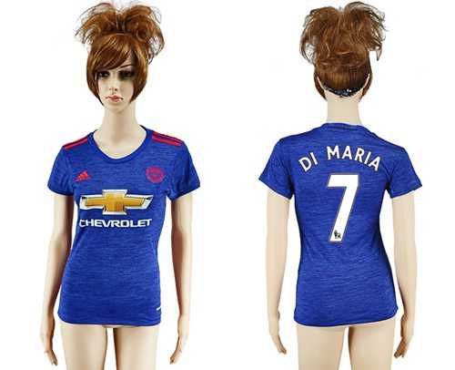 Women's Manchester United #7 Di Maria Away Soccer Club Jersey