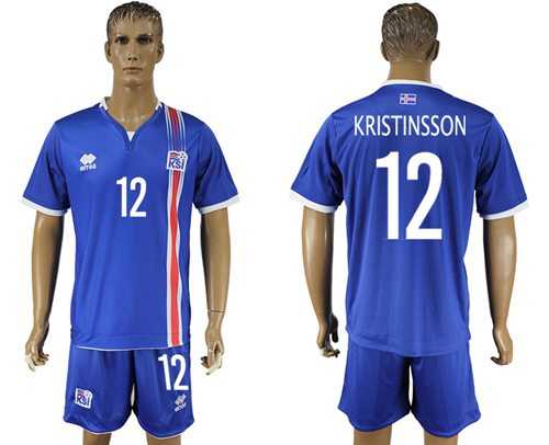 Iceland #12 Kristinsson Home Soccer Country Jersey