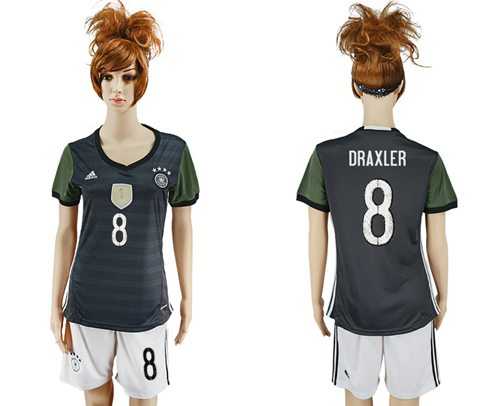 Women's Germany #8 Draxler Away Soccer Country Jersey