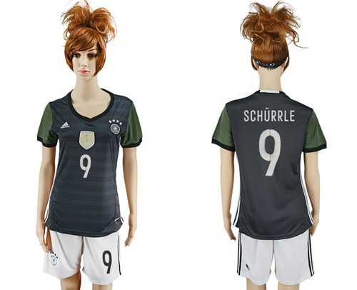 Women's Germany #9 Schurrle Away Soccer Country Jersey