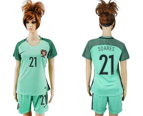 Women's Portugal #21 Soares Away Soccer Country Jersey