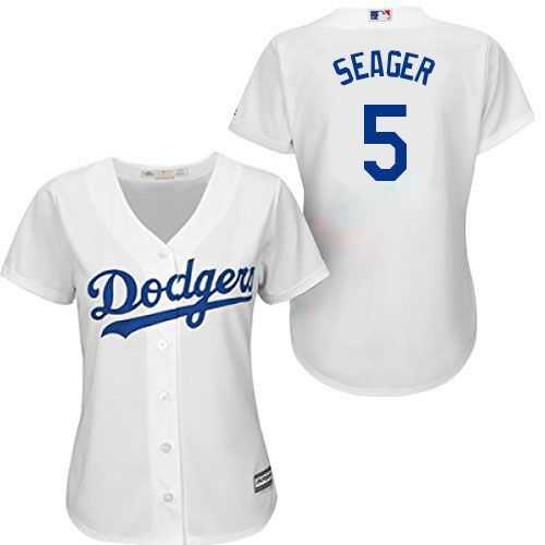 Women Los Angeles Dodgers #5 Corey Seager white Alternate Stitched Baseball Jersey